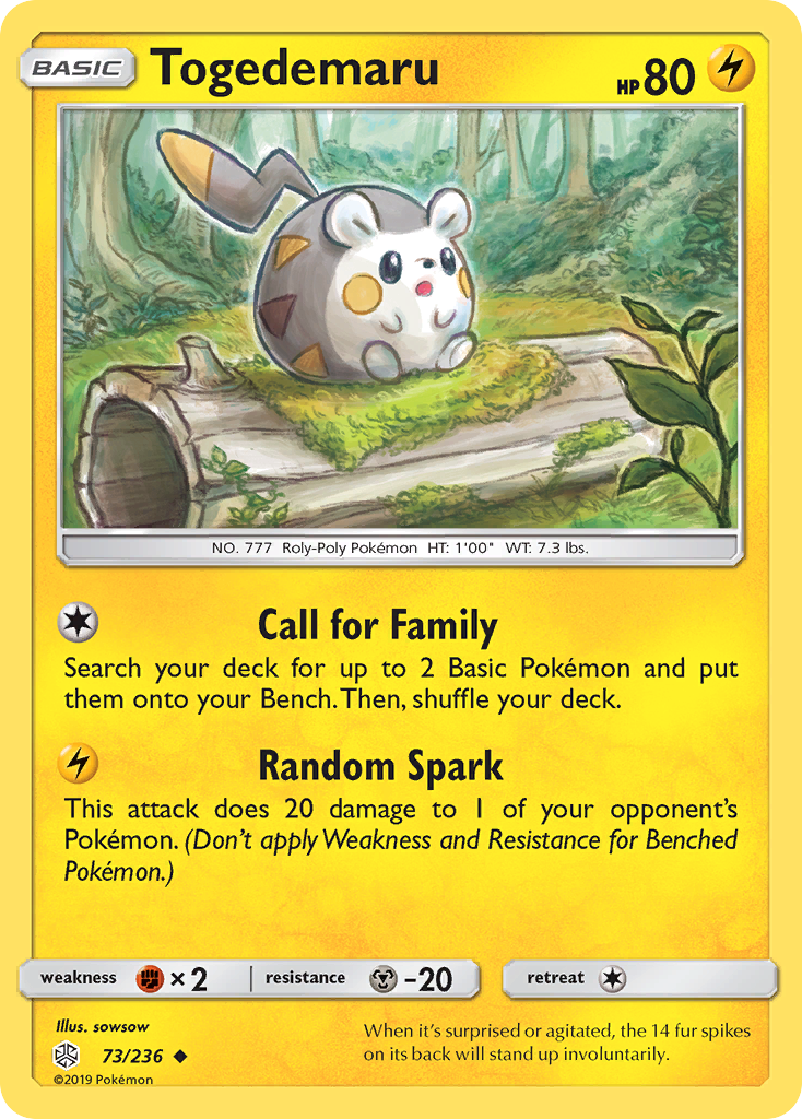 Togedemaru (73/236) [Sun & Moon: Cosmic Eclipse] | Pegasus Games WI