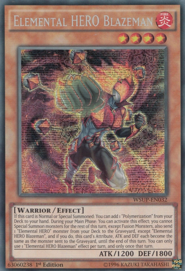 Elemental HERO Blazeman [WSUP-EN032] Prismatic Secret Rare | Pegasus Games WI