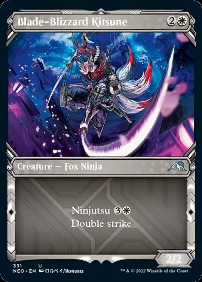 Blade-Blizzard Kitsune (Showcase Ninja) [Kamigawa: Neon Dynasty] | Pegasus Games WI