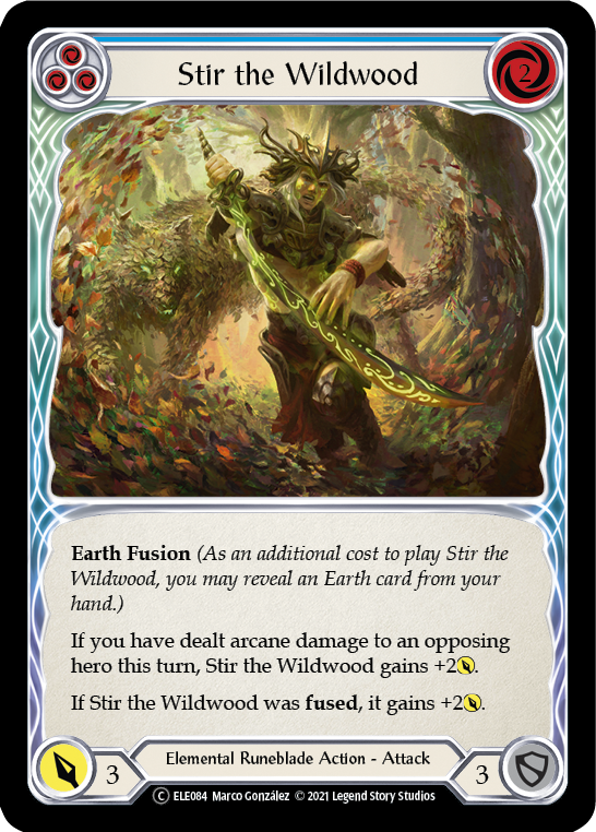 Stir the Wildwood (Blue) [U-ELE084] Unlimited Rainbow Foil | Pegasus Games WI