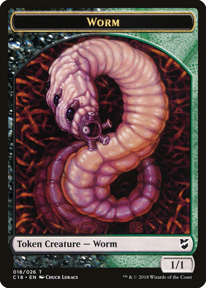 Cat Warrior // Worm Double-Sided Token [Commander 2018 Tokens] | Pegasus Games WI