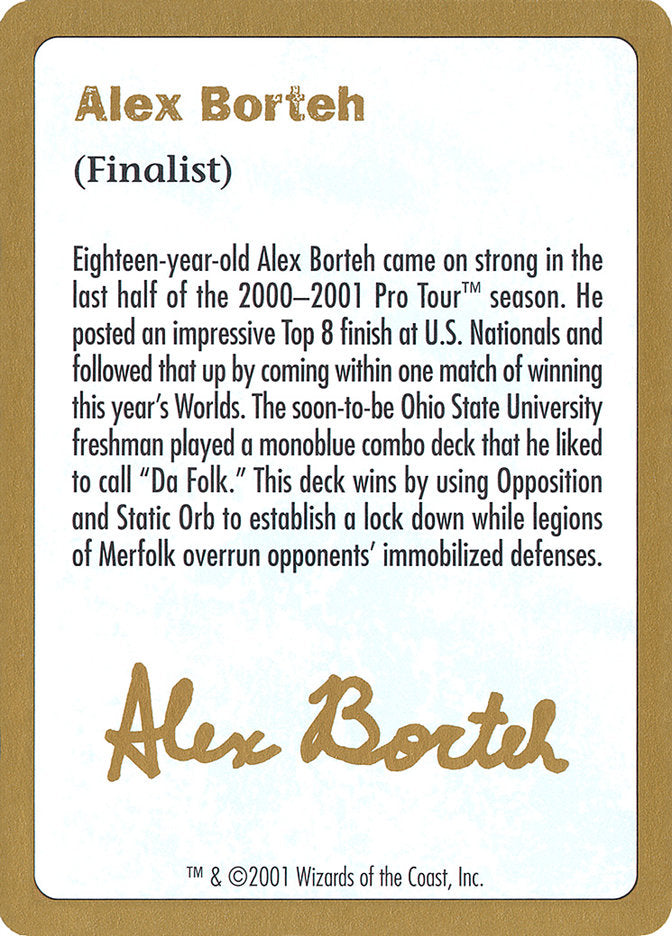 Alex Borteh Bio [World Championship Decks 2001] | Pegasus Games WI
