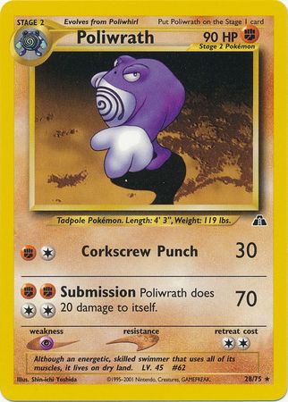 Poliwrath (28/75) [Neo Discovery Unlimited] | Pegasus Games WI