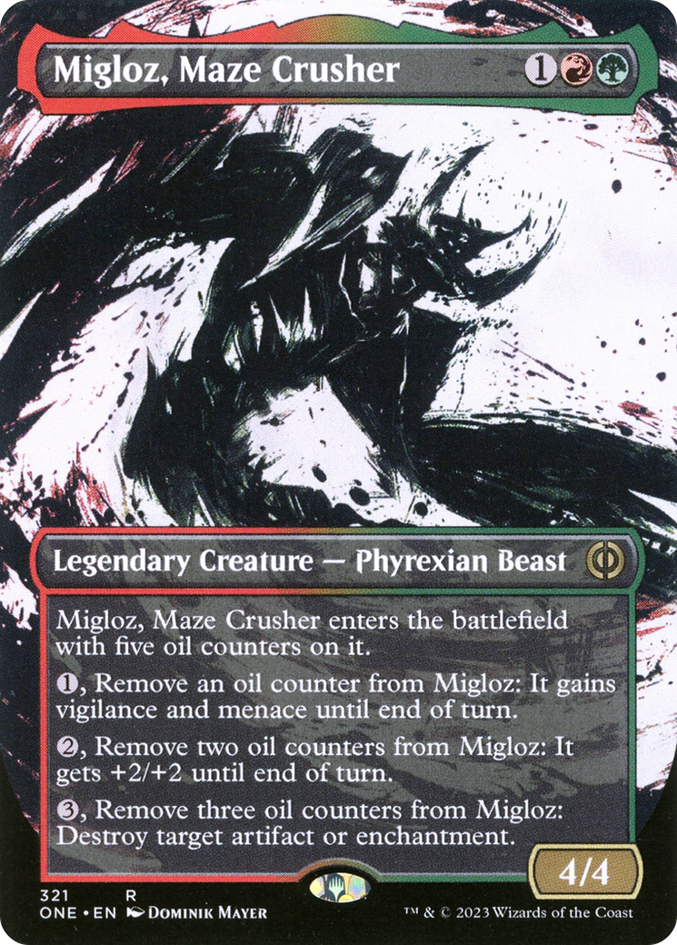 Migloz, Maze Crusher (Borderless Ichor) [Phyrexia: All Will Be One] | Pegasus Games WI