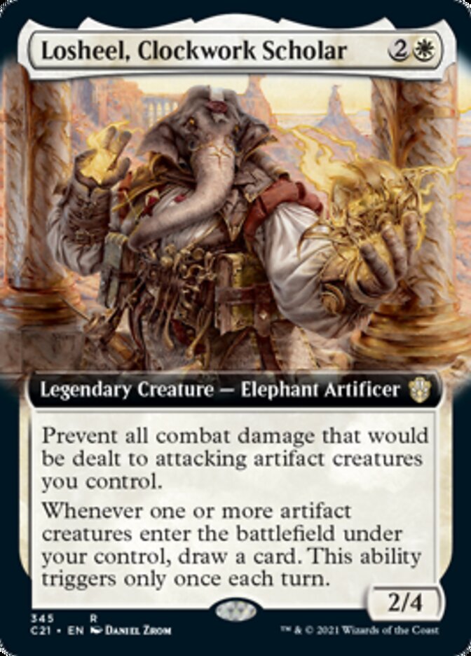 Losheel, Clockwork Scholar (Extended Art) [Commander 2021] | Pegasus Games WI