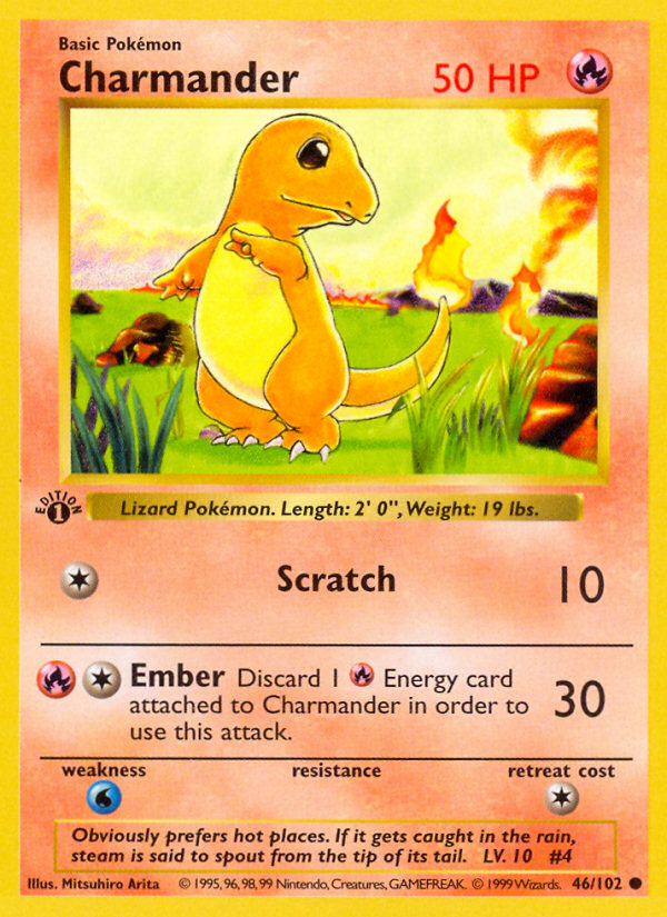 Charmander (46/102) (Shadowless) [Base Set 1st Edition] | Pegasus Games WI