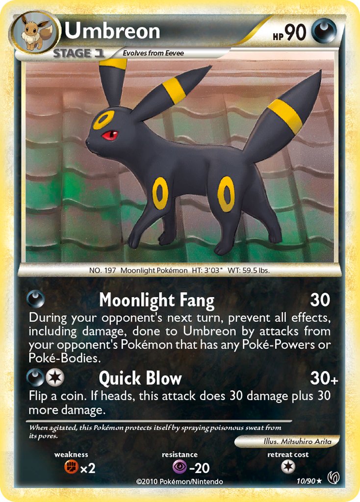 Umbreon (10/90) (Cracked Ice Holo) (Theme Deck Exclusive) [HeartGold & SoulSilver: Undaunted] | Pegasus Games WI