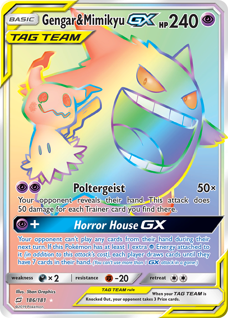 Gengar & Mimikyu GX (186/181) [Sun & Moon: Team Up] | Pegasus Games WI