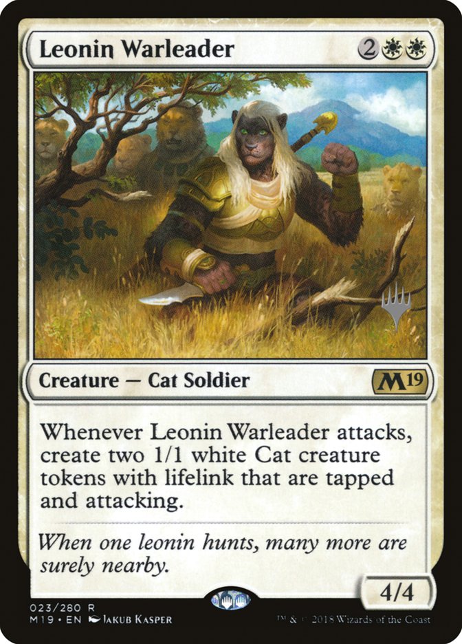 Leonin Warleader (Promo Pack) [Core Set 2019 Promos] | Pegasus Games WI