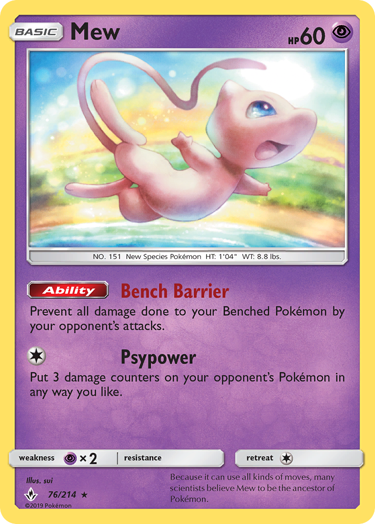 Mew (76/214) [Sun & Moon: Unbroken Bonds] | Pegasus Games WI