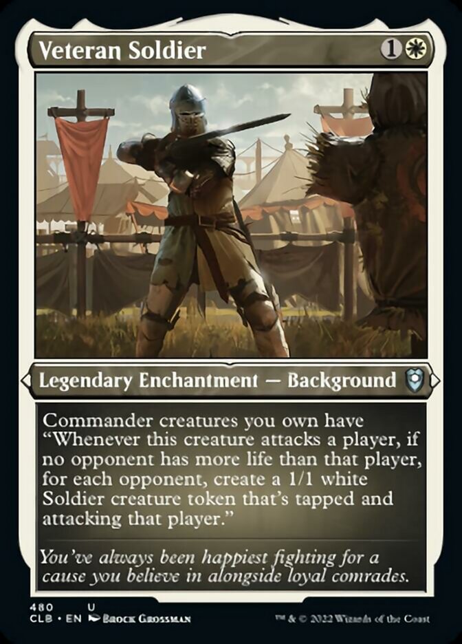Veteran Soldier (Foil Etched) [Commander Legends: Battle for Baldur's Gate] | Pegasus Games WI