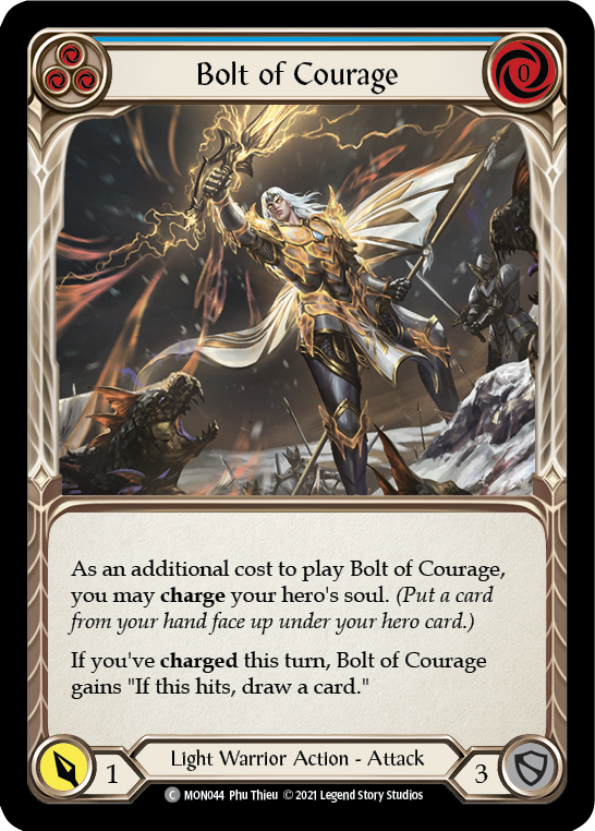 Bolt of Courage (Blue) [MON044] 1st Edition Normal | Pegasus Games WI