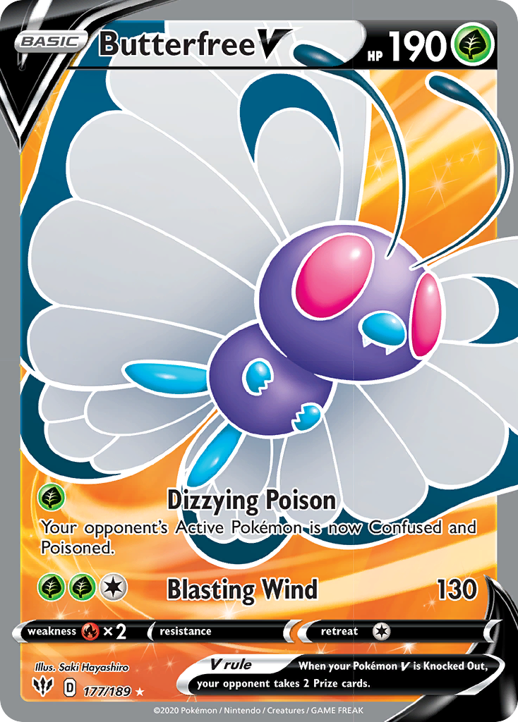 Butterfree V (177/189) [Sword & Shield: Darkness Ablaze] | Pegasus Games WI