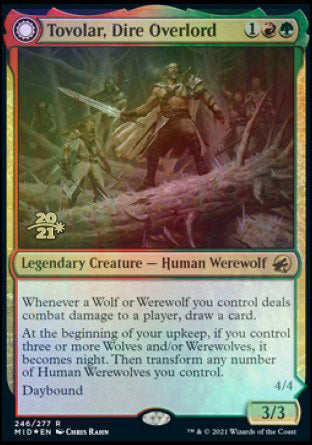 Tovolar, Dire Overlord // Tovolar, the Midnight Scourge [Innistrad: Midnight Hunt Prerelease Promos] | Pegasus Games WI