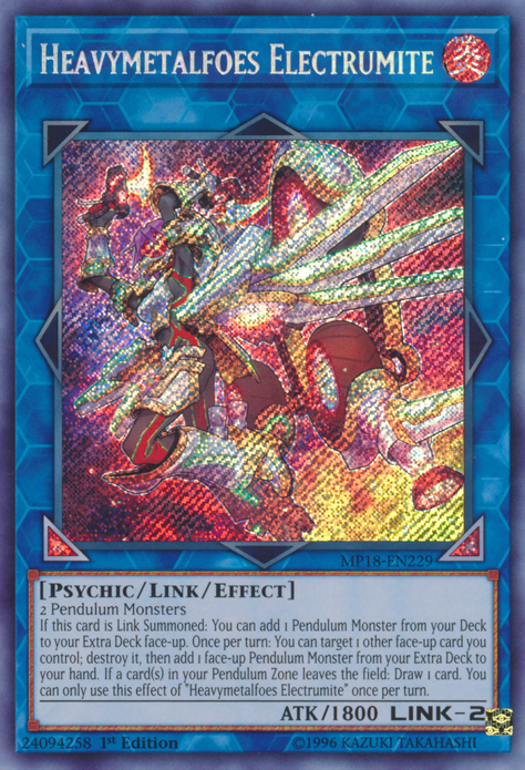 Heavymetalfoes Electrumite [MP18-EN229] Secret Rare | Pegasus Games WI