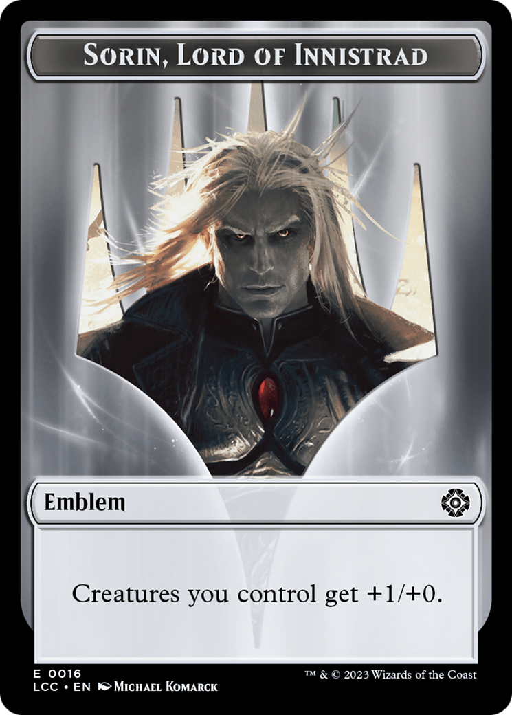 Emblem - Sorin, Lord of Innistrad // Vampire (0004) Double-Sided Token [The Lost Caverns of Ixalan Commander Tokens] | Pegasus Games WI