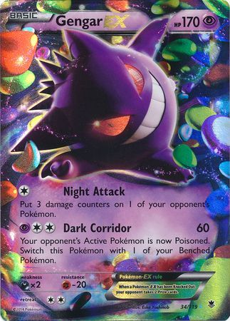 Gengar EX (34/119) (Jumbo Card) [XY: Phantom Forces] | Pegasus Games WI