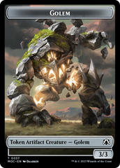 Golem // Clue Double-Sided Token [March of the Machine Commander Tokens] | Pegasus Games WI