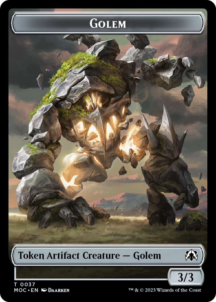 Golem // Blood Double-Sided Token [March of the Machine Commander Tokens] | Pegasus Games WI