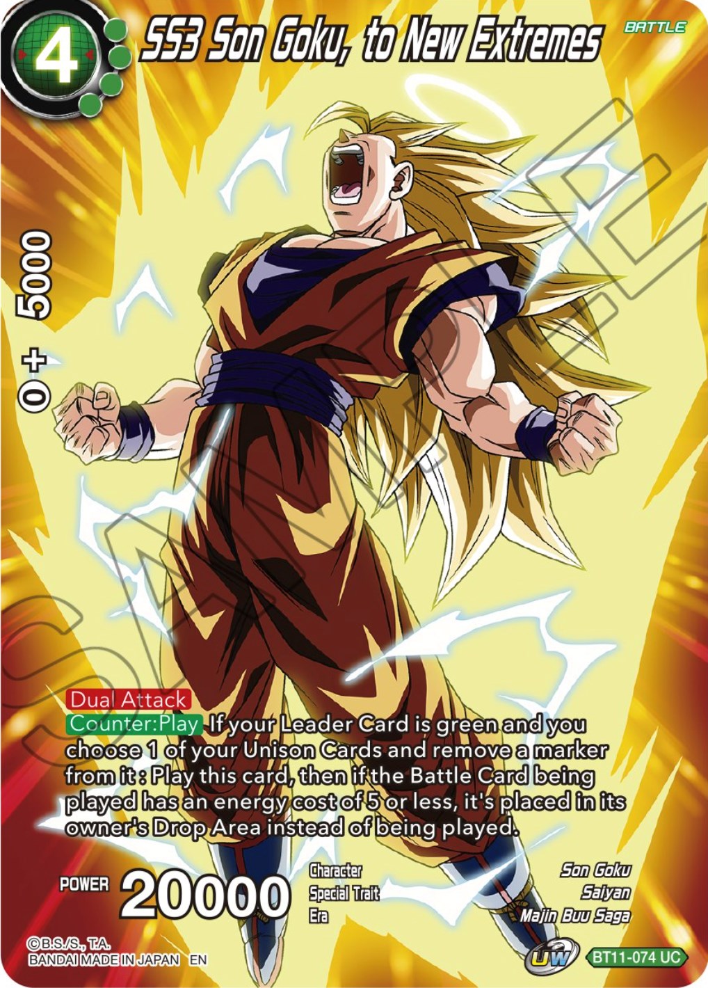 SS3 Son Goku, to New Extremes (BT11-074) [Theme Selection: History of Son Goku] | Pegasus Games WI