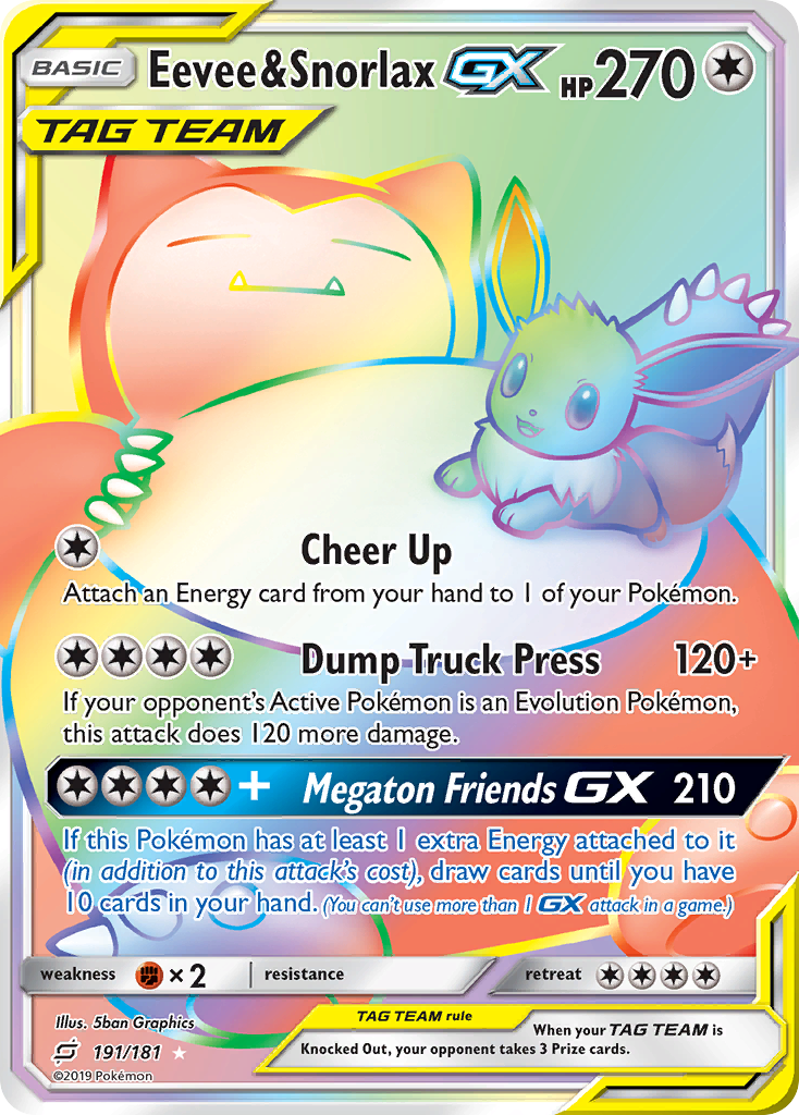 Eevee & Snorlax GX (191/181) [Sun & Moon: Team Up] | Pegasus Games WI