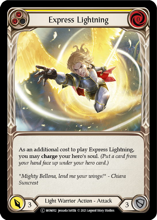 Express Lightning (Yellow) (Rainbow Foil) [U-MON052-RF] Unlimited Rainbow Foil | Pegasus Games WI