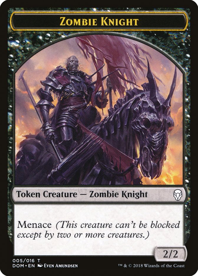 Zombie Knight Token [Dominaria Tokens] | Pegasus Games WI