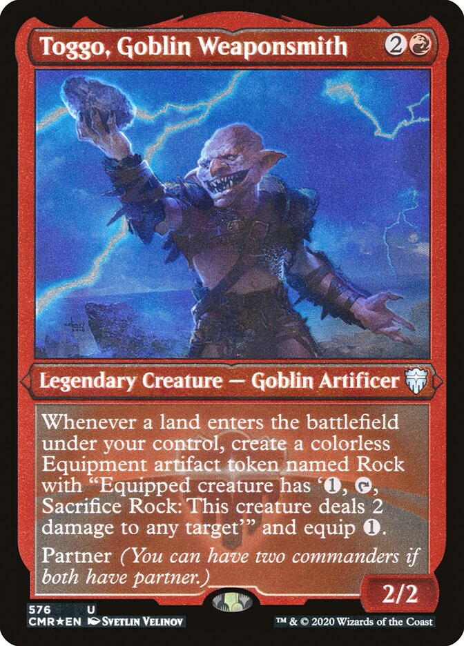 Toggo, Goblin Weaponsmith (Etched) [Commander Legends] | Pegasus Games WI