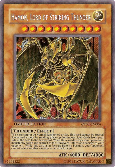 Hamon, Lord of Striking Thunder [CT03-EN006] Secret Rare | Pegasus Games WI