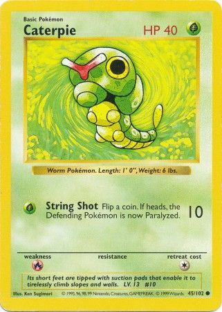 Caterpie (45/102) [Base Set Shadowless Unlimited] | Pegasus Games WI