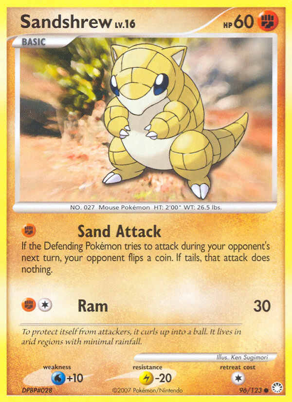 Sandshrew (96/123) [Diamond & Pearl: Mysterious Treasures] | Pegasus Games WI