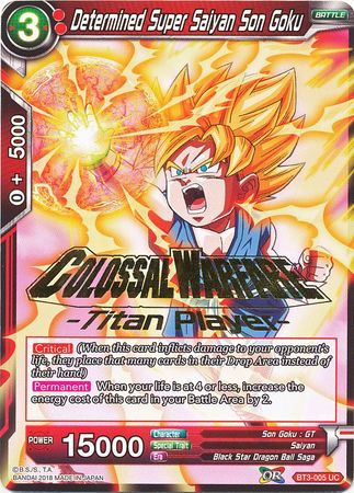 Determined Super Saiyan Son Goku (Titan Player Stamped) [BT3-005] | Pegasus Games WI