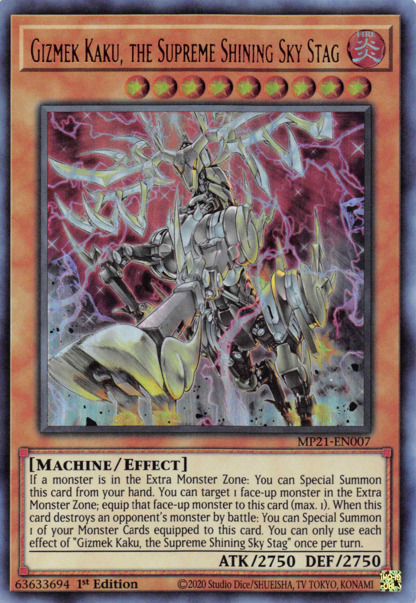 Gizmek Kaku, the Supreme Shining Sky Stag [MP21-EN007] Ultra Rare | Pegasus Games WI