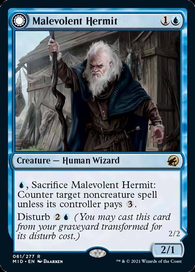 Malevolent Hermit // Benevolent Geist [Innistrad: Midnight Hunt] | Pegasus Games WI