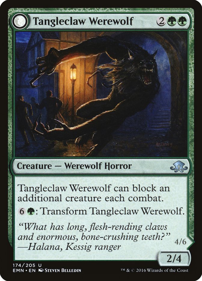 Tangleclaw Werewolf // Fibrous Entangler [Eldritch Moon] | Pegasus Games WI