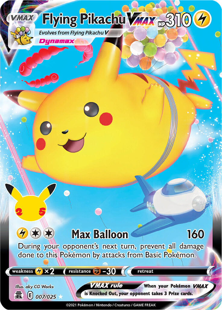 Flying Pikachu VMAX (007/025) [Celebrations: 25th Anniversary] | Pegasus Games WI