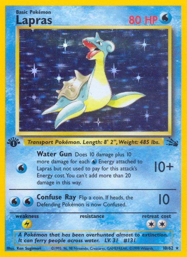 Lapras (10/62) [Fossil 1st Edition] | Pegasus Games WI