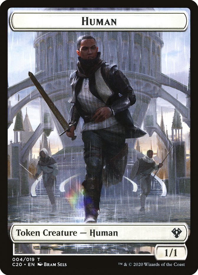 Human // Treasure Double-Sided Token [Commander 2020 Tokens] | Pegasus Games WI