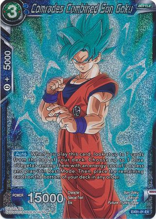 Comrades Combined Son Goku (Foil) (EX01-01) [Mighty Heroes] | Pegasus Games WI