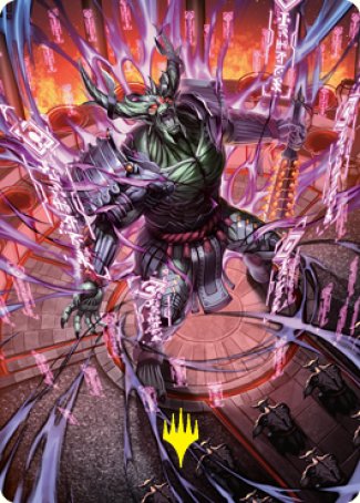 Hidetsugu, Devouring Chaos Art Card (Gold-Stamped Signature) [Kamigawa: Neon Dynasty Art Series] | Pegasus Games WI