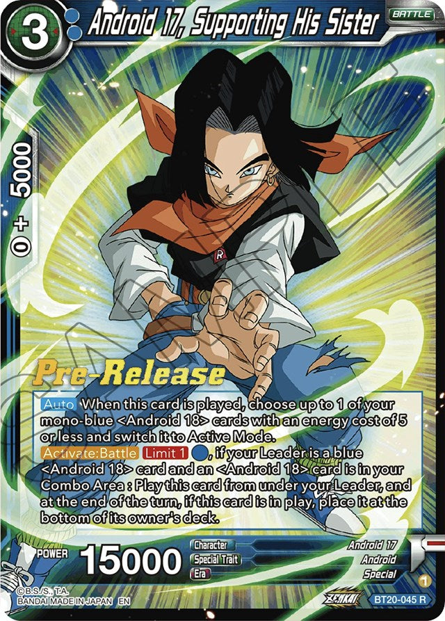 Android 17, Supporting His Sister (BT20-045) [Power Absorbed Prerelease Promos] | Pegasus Games WI