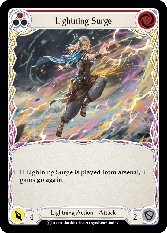 Lightning Surge (Red) [U-ELE189] Unlimited Rainbow Foil | Pegasus Games WI