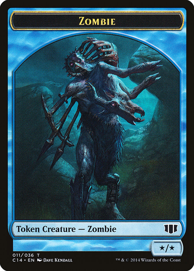 Teferi, Temporal Archmage Emblem // Zombie (011/036) Double-Sided Token [Commander 2014 Tokens] | Pegasus Games WI