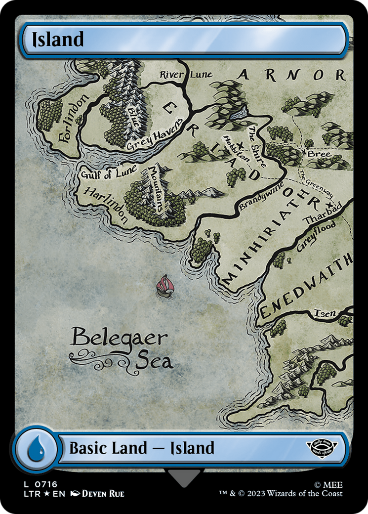 Island (0716) (Surge Foil) [The Lord of the Rings: Tales of Middle-Earth] | Pegasus Games WI