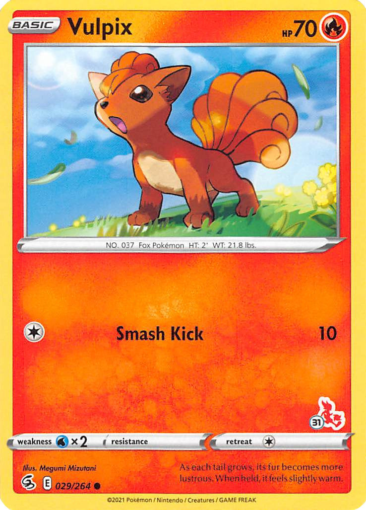 Vulpix (029/264) (Cinderace Stamp #31) [Battle Academy 2022] | Pegasus Games WI