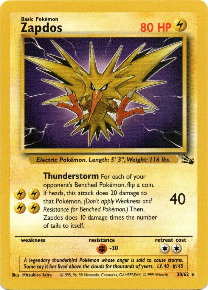 Zapdos (30/62) [Fossil Unlimited] | Pegasus Games WI