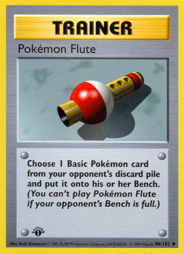 Pokemon Flute (86/102) (Shadowless) [Base Set 1st Edition] | Pegasus Games WI