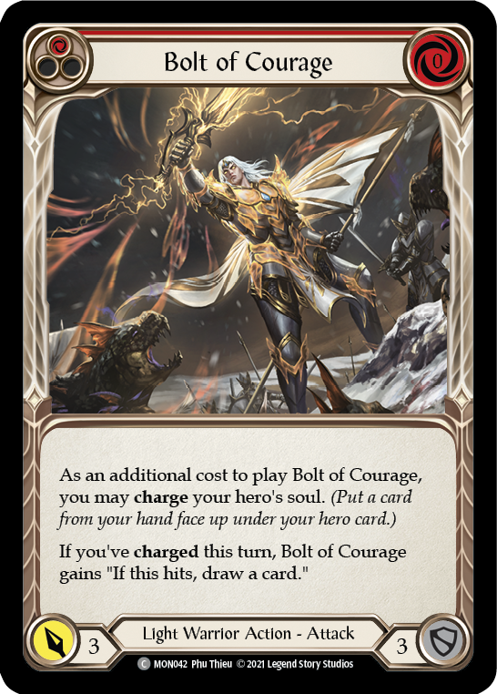 Bolt of Courage (Red) [MON042] 1st Edition Normal | Pegasus Games WI