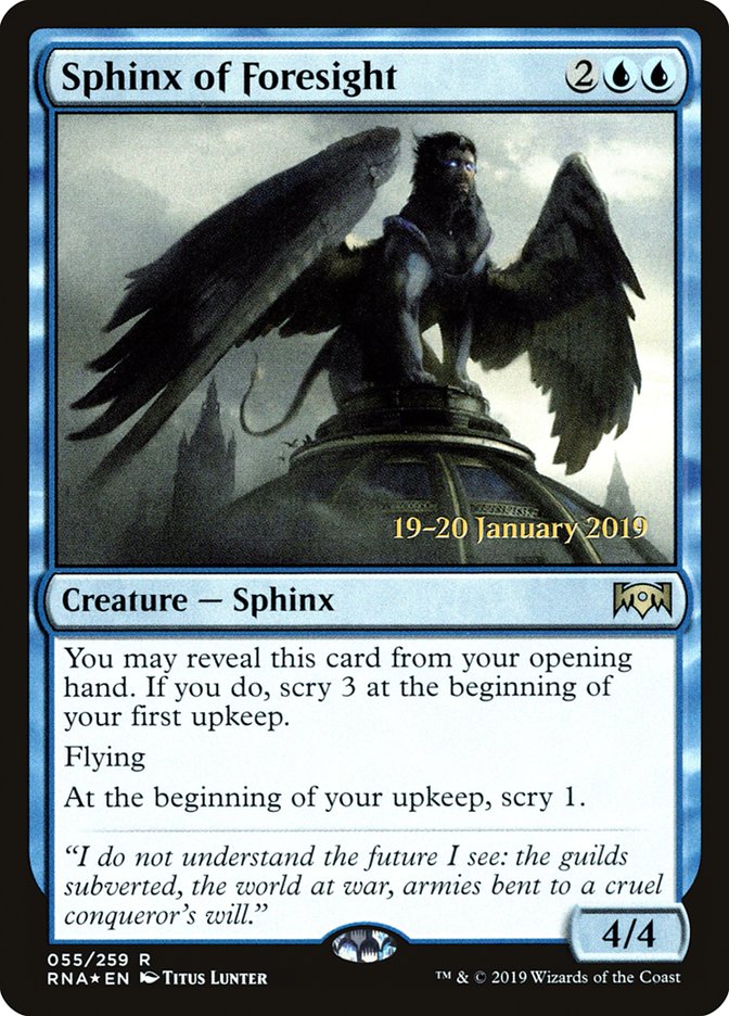 Sphinx of Foresight [Ravnica Allegiance Prerelease Promos] | Pegasus Games WI