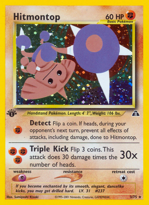 Hitmontop (3/75) [Neo Discovery 1st Edition] | Pegasus Games WI